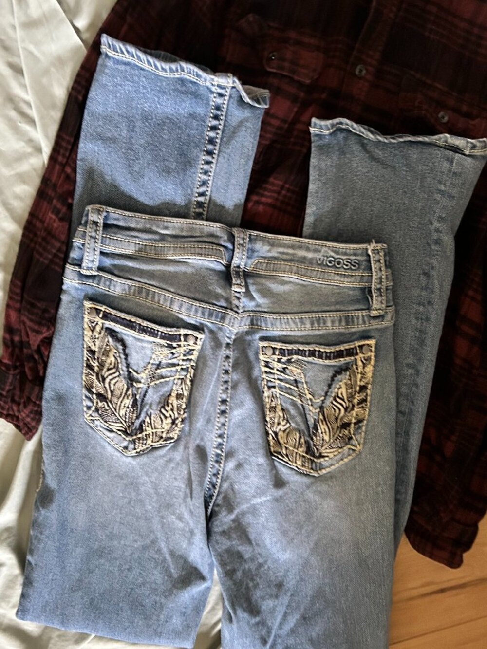 vigoss  size 8 womens pants jeans blue denim pant eight  jean